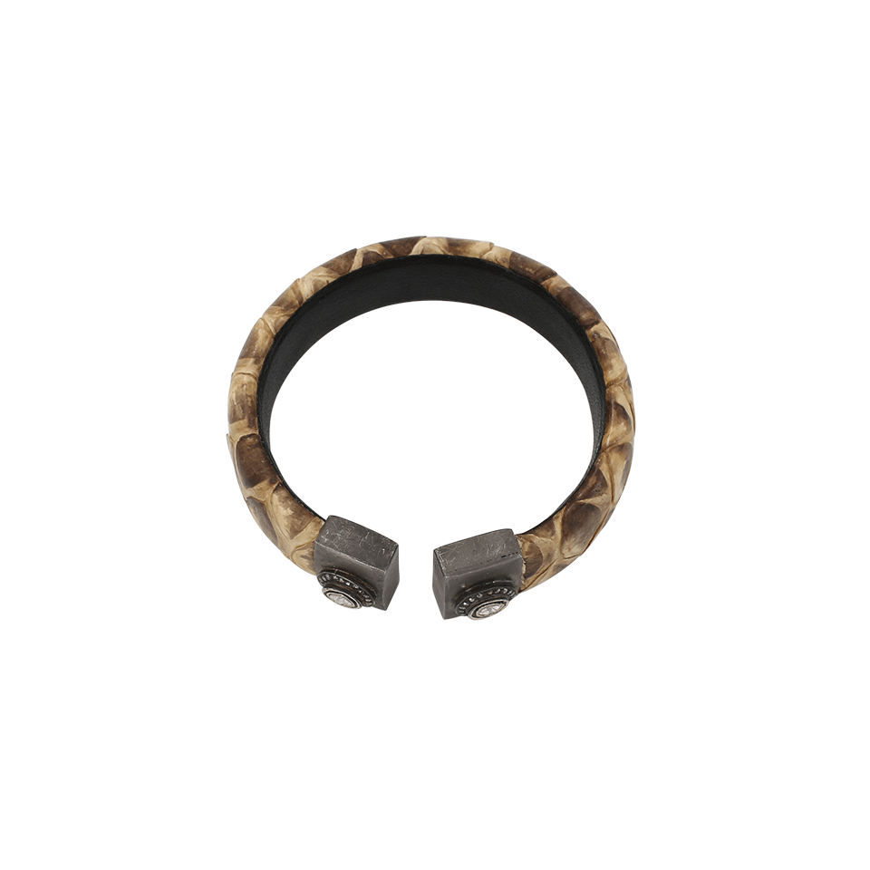 S. CARTER DESIGNS-Small Python Skin Cuff-SILVER