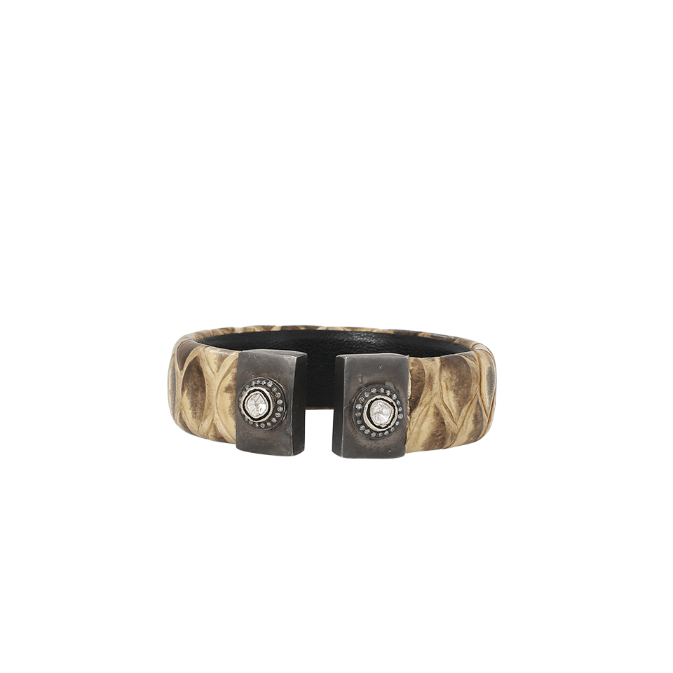 S. CARTER DESIGNS-Small Python Skin Cuff-SILVER