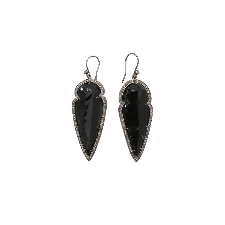 S. CARTER DESIGNS-Black Obsidian Arrowheads-SILVER