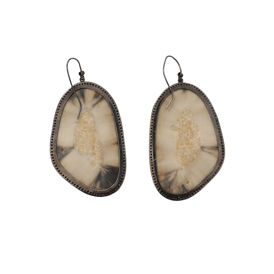 S. CARTER DESIGNS-Walrus Tusk Slice Earrings-SILVER