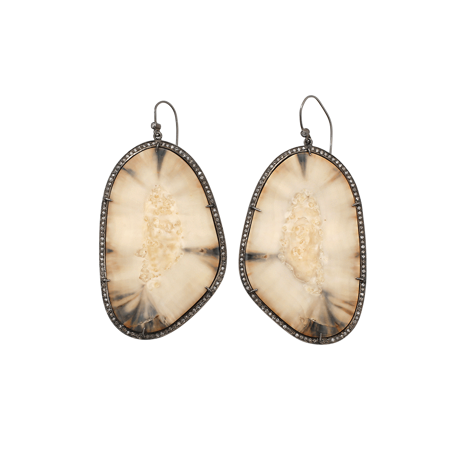 S. CARTER DESIGNS-Walrus Tusk Slice Earrings-SILVER