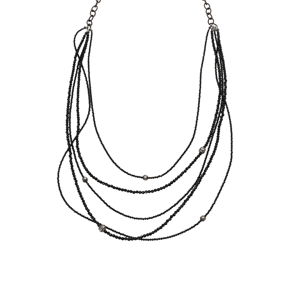 S. CARTER DESIGNS-Black Spinel Cascade Necklace-SILVER