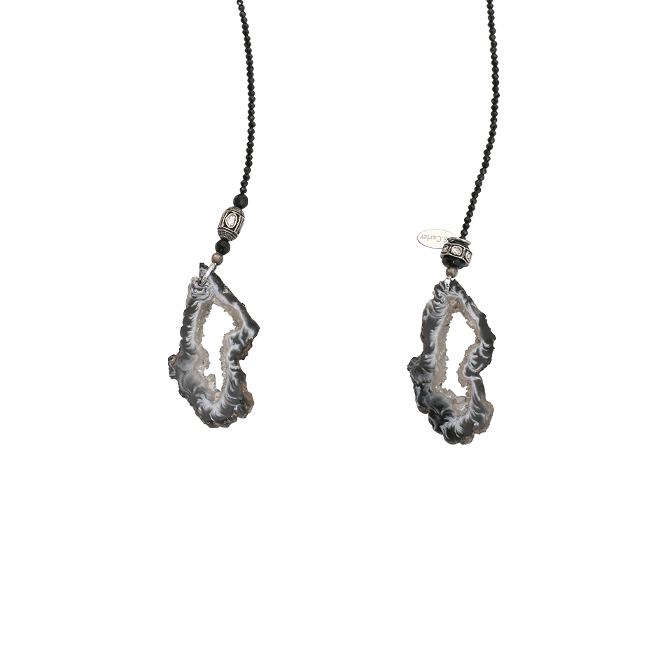 S. CARTER DESIGNS-Black Spinel Wrap Necklace-SILVER
