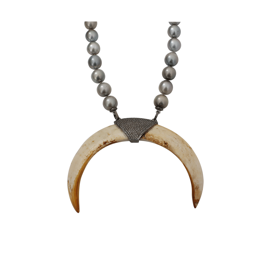 S. CARTER DESIGNS-Double Tusk Necklace-SILVER