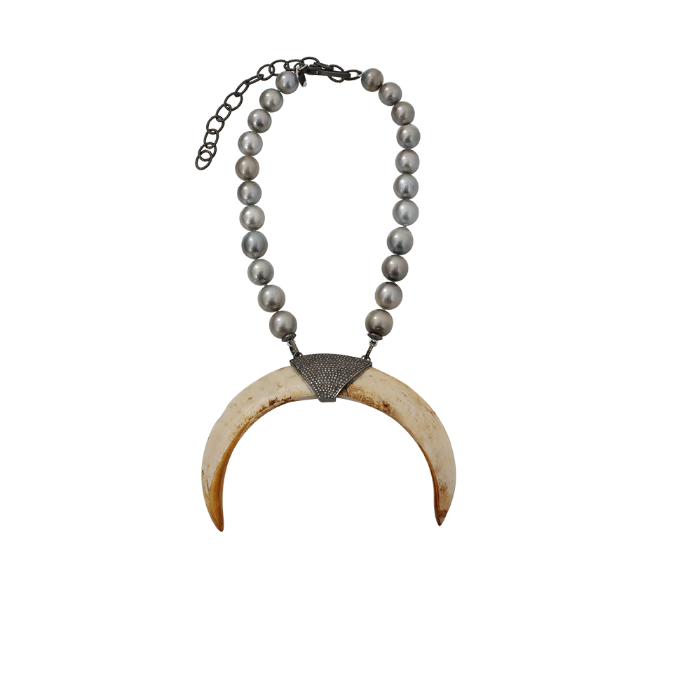 S. CARTER DESIGNS-Double Tusk Necklace-SILVER