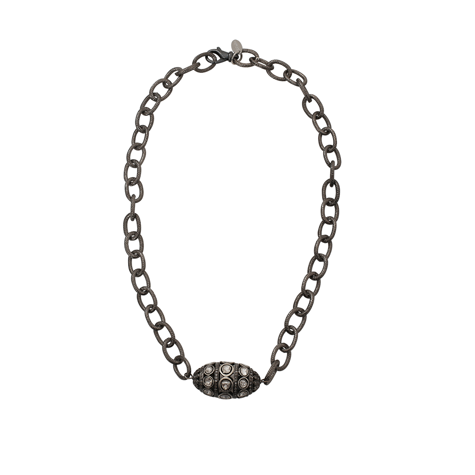 S. CARTER DESIGNS-Rosecut Diamond Barrel Necklace-SILVER