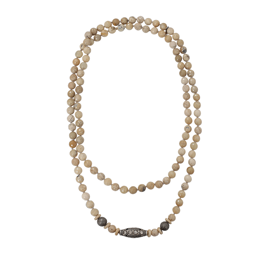 S. CARTER DESIGNS-White Opal Necklace-SILVER