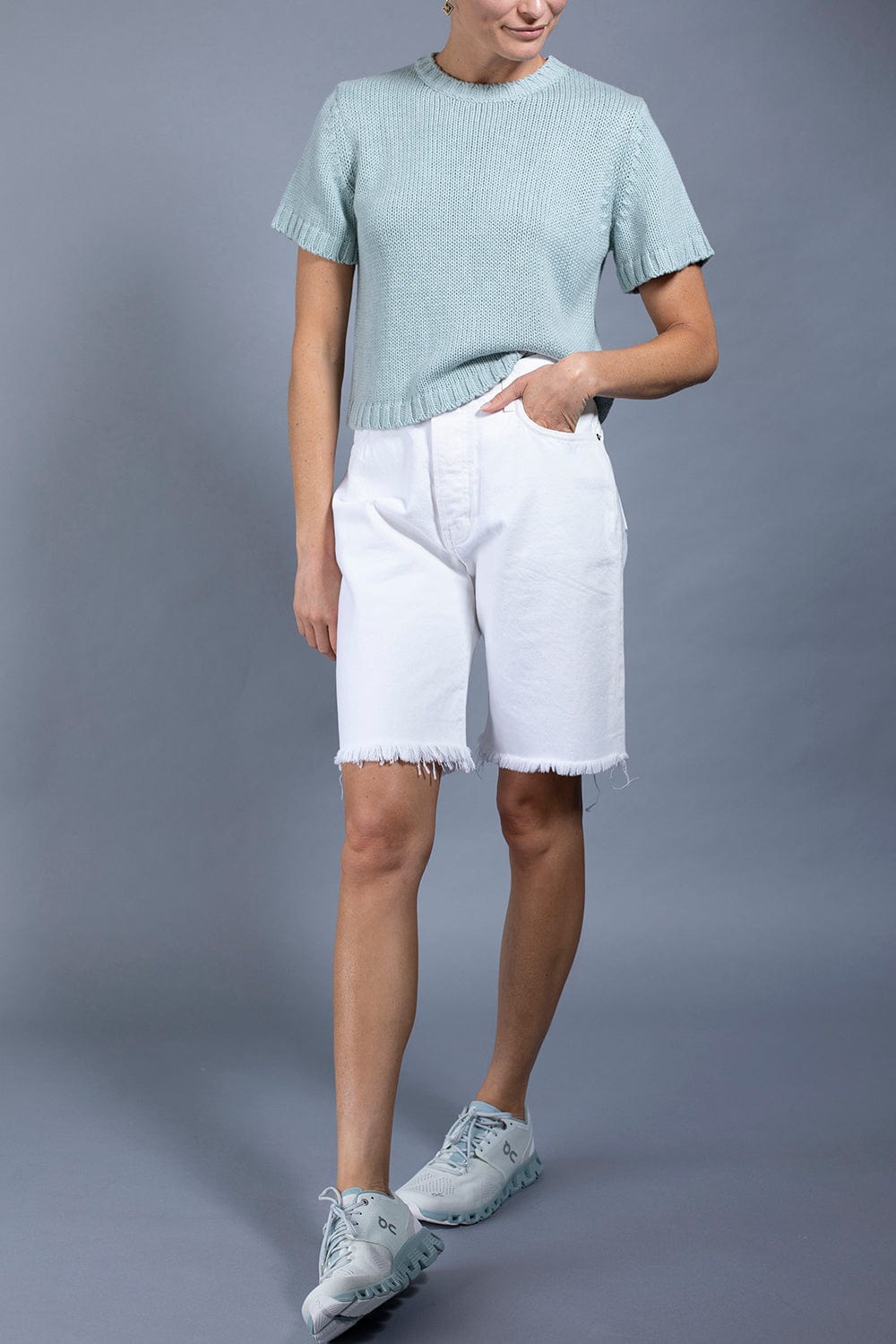 SABLYN-White Frey Denim Shorts-