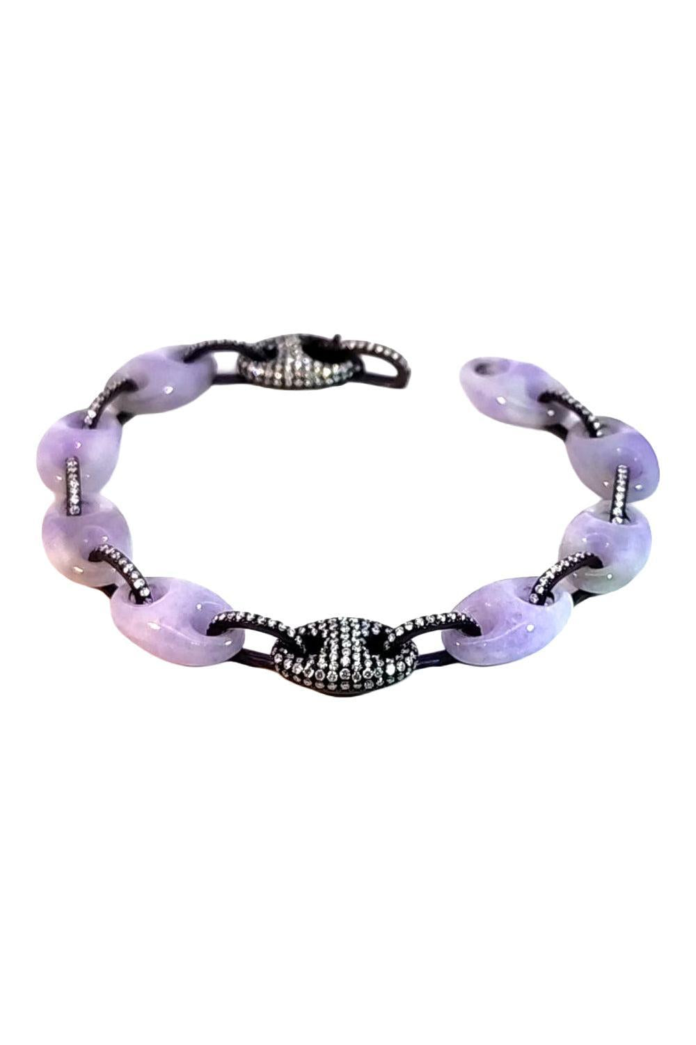 Diamond Jade Purple Elemento Bracelet-TITANIUM-JEWELRYFINE JEWELBRACELET O-SABOO FINE JEWELS