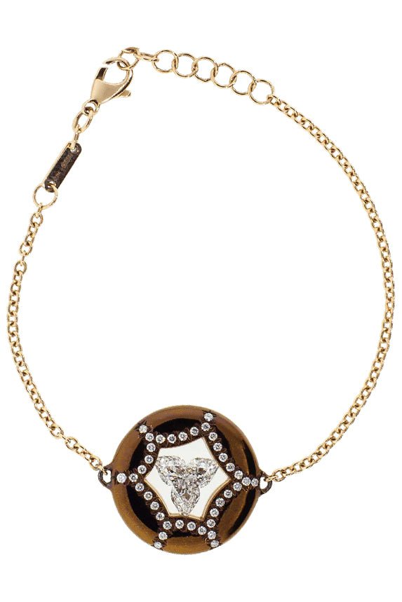 SABOO FINE JEWELS-Trillion Cut Diamond Flower Bracelet-TITANIUM