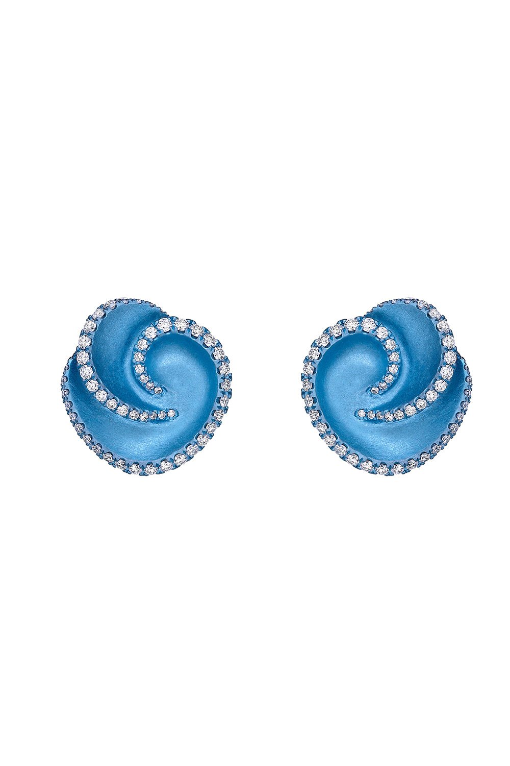 SABOO FINE JEWELS-Diamond Swirl Earrings-TITANIUM