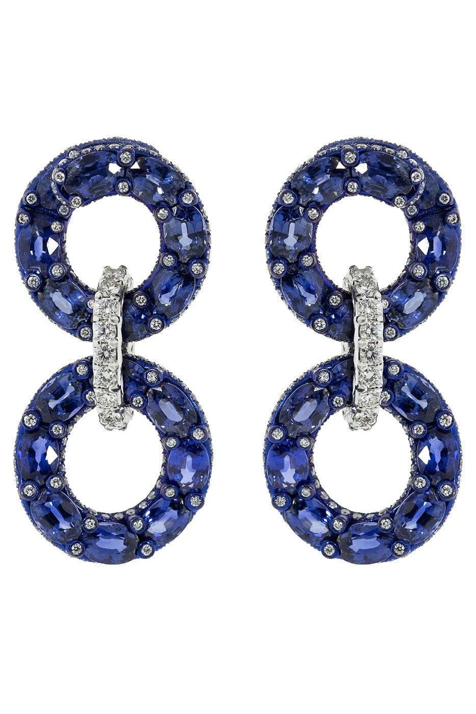 SABOO FINE JEWELS-Elemento Blue Sapphire Earrings-TITANIUM