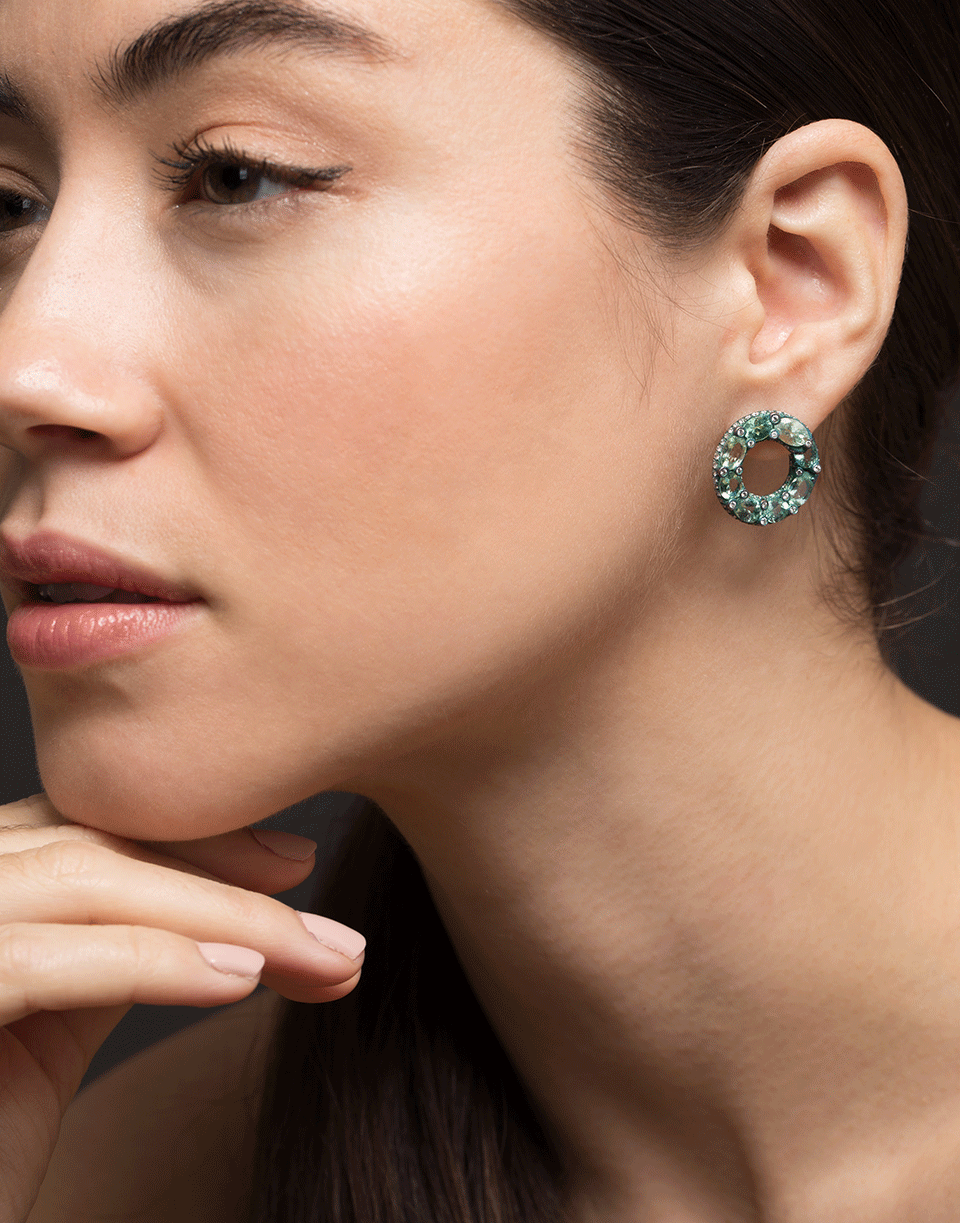 SABOO FINE JEWELS-Elemento Paraiba and Diamond Earrings-TITANIUM