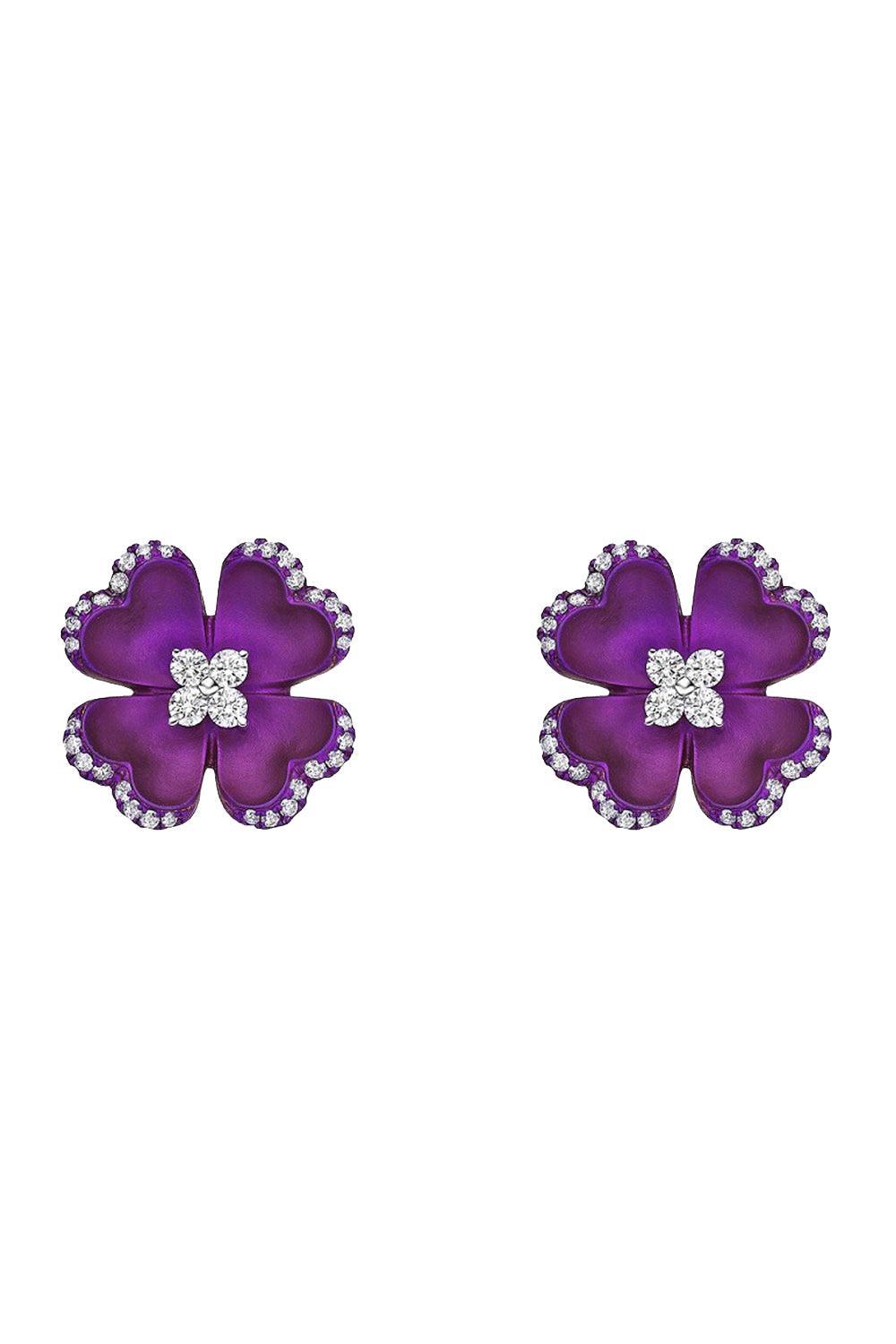 Pink Titanium Diamond Earrings-TITANIUM-JEWELRYFINE JEWELEARRING-SABOO FINE JEWELS