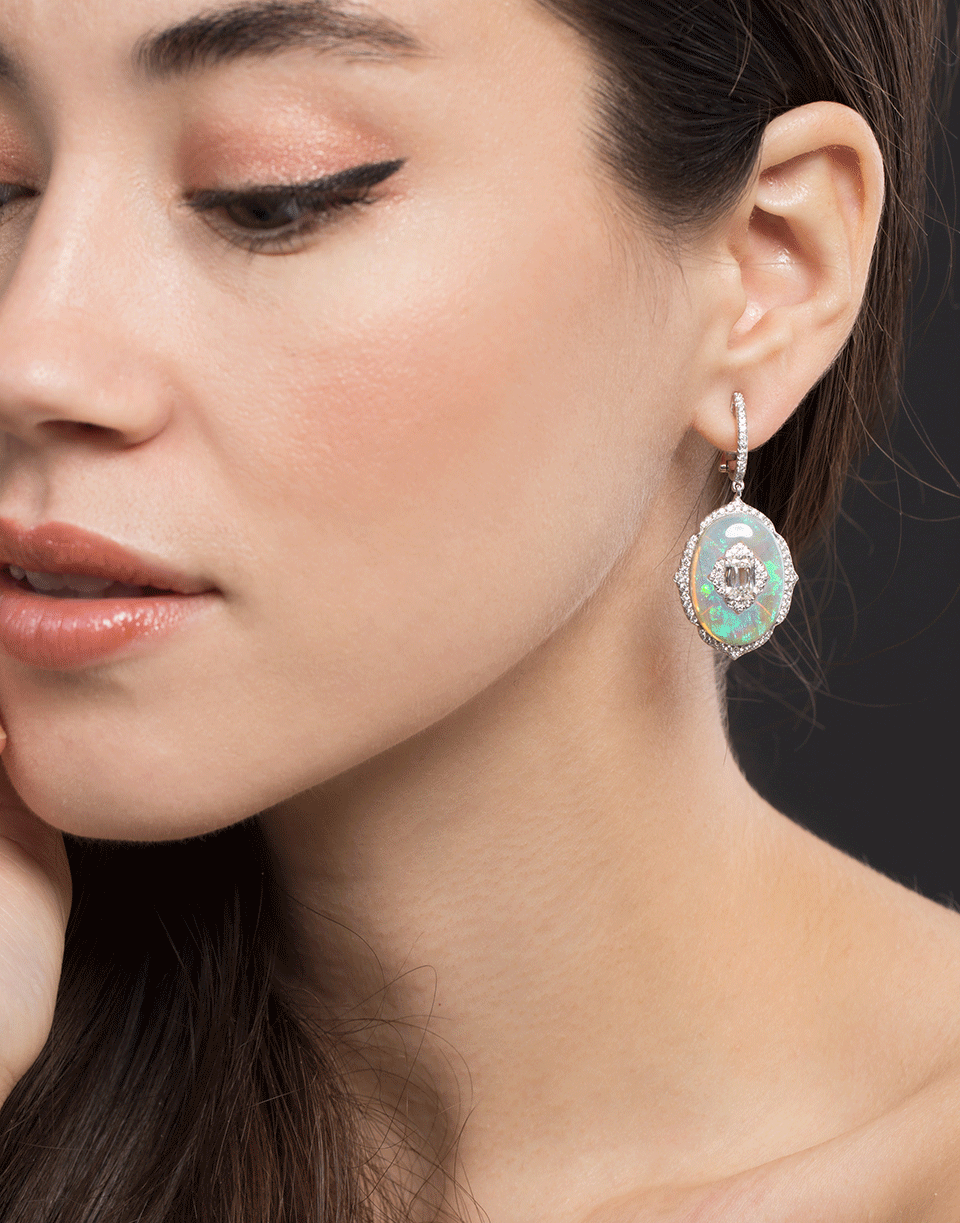 SABOO FINE JEWELS-Opal and Diamond Earrings-WHITE GOLD