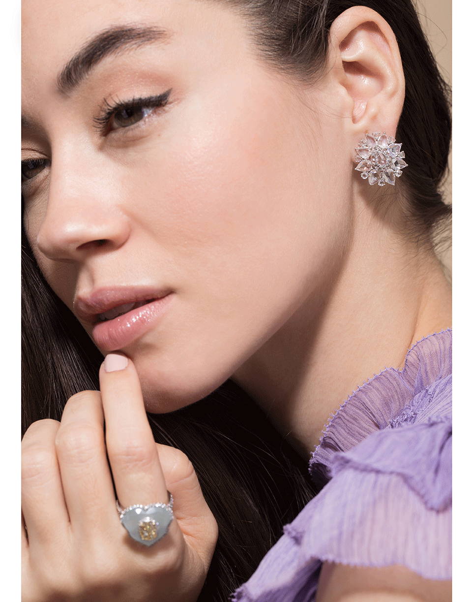 SABOO FINE JEWELS-Full Cut and Rose Cut Diamond Earrings-WHTGLD