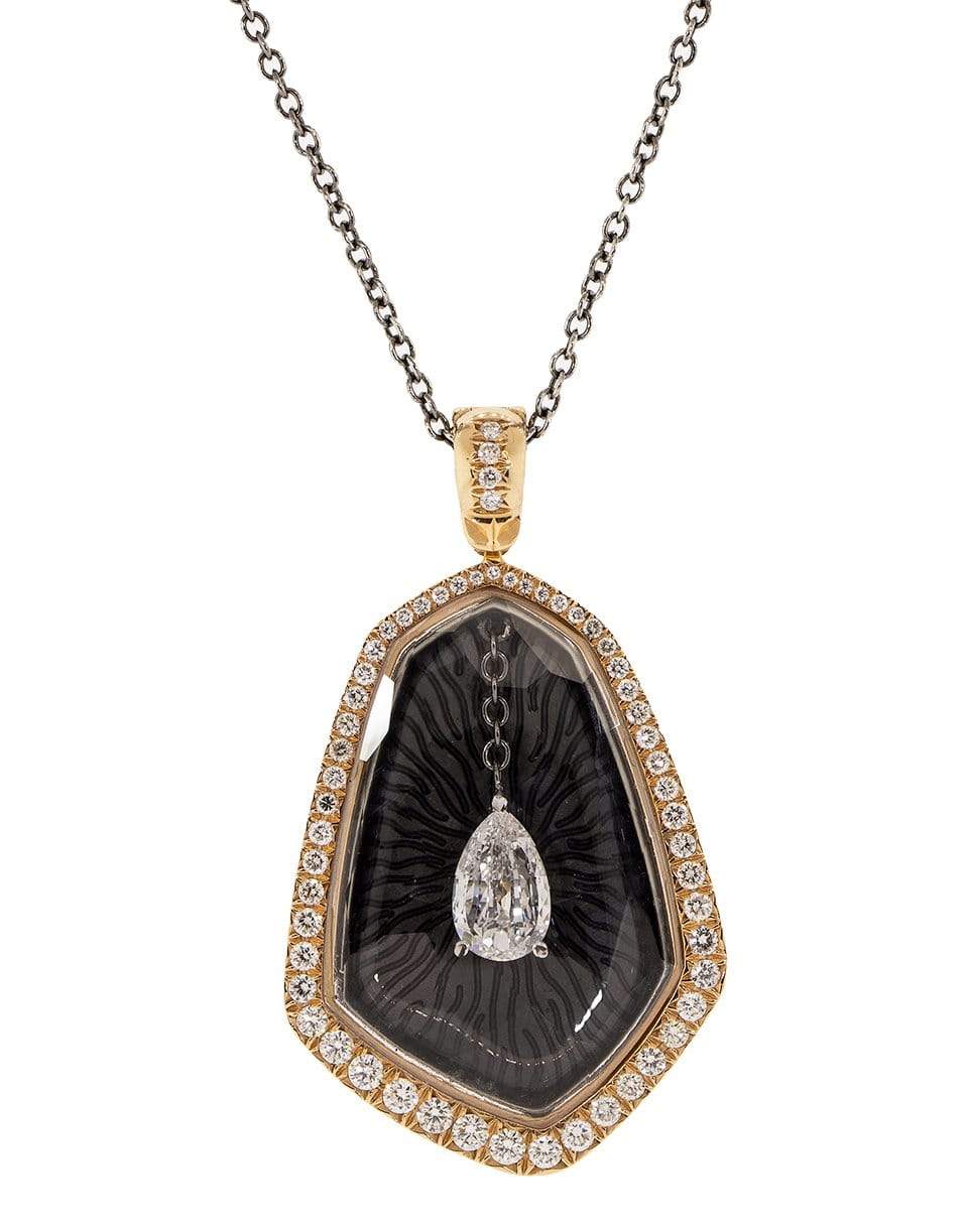 SABOO FINE JEWELS-Diamond Fusion Pear Pendant Necklace-ROSE GOLD