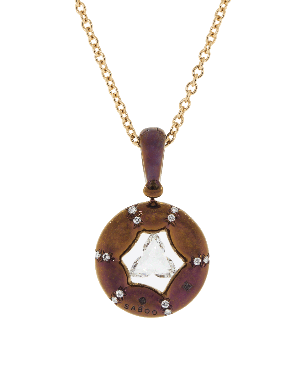 SABOO FINE JEWELS-Trillion Cut Diamond Flower Necklace-TITANIUM