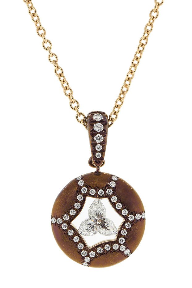 SABOO FINE JEWELS-Trillion Cut Diamond Flower Necklace-TITANIUM