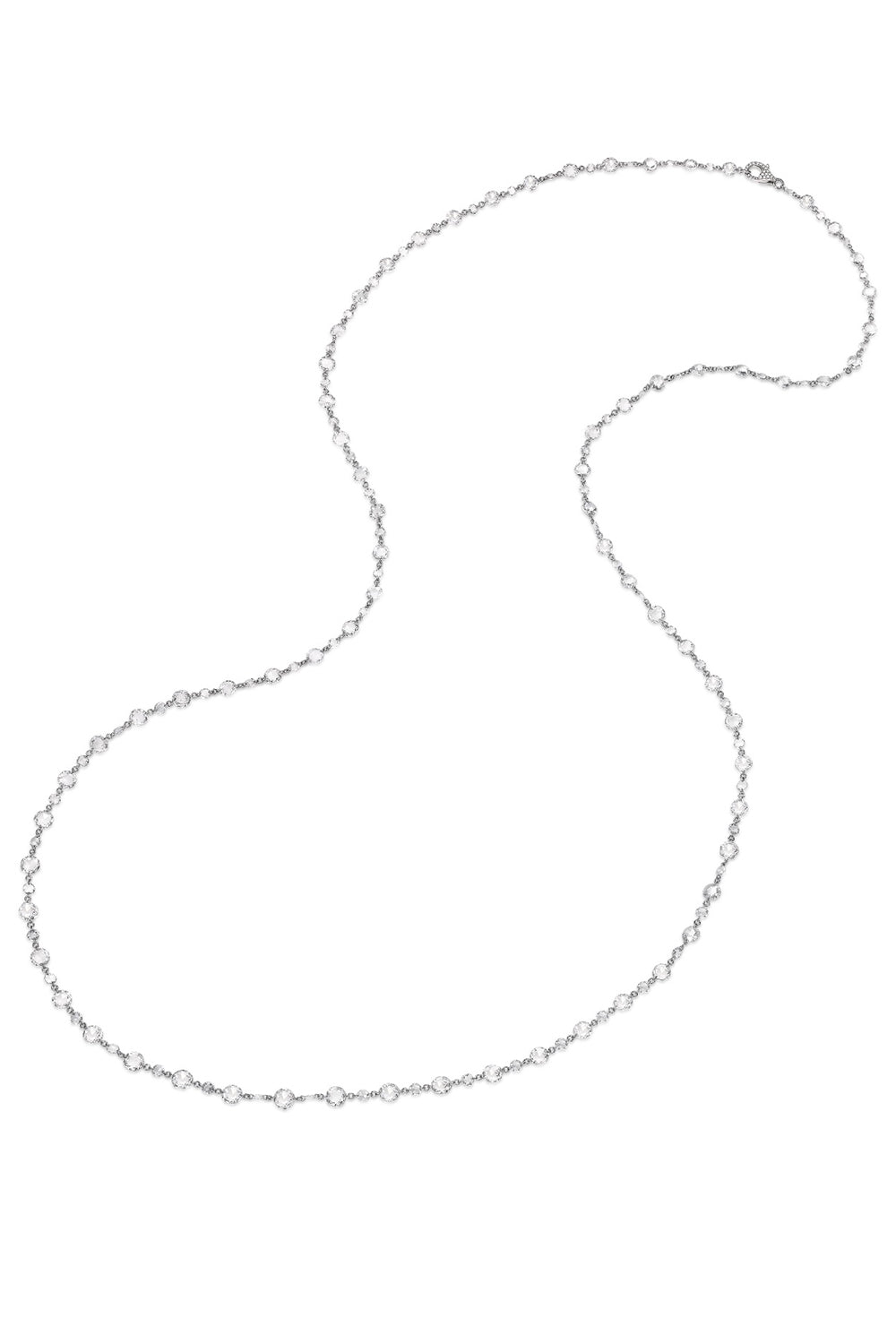 Diamond Round Rosecut Necklace-WHITE GOLD-24-JEWELRYFINE JEWELNECKLACE O-SABOO FINE JEWELS