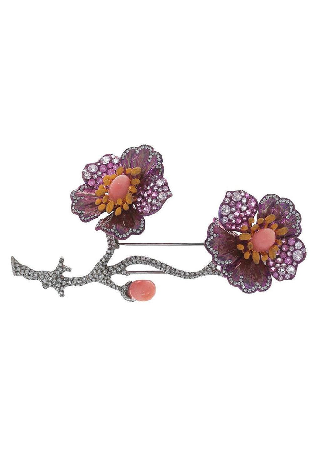 SABOO FINE JEWELS-Elemento Pearl Sapphire Brooch-TITANIUM
