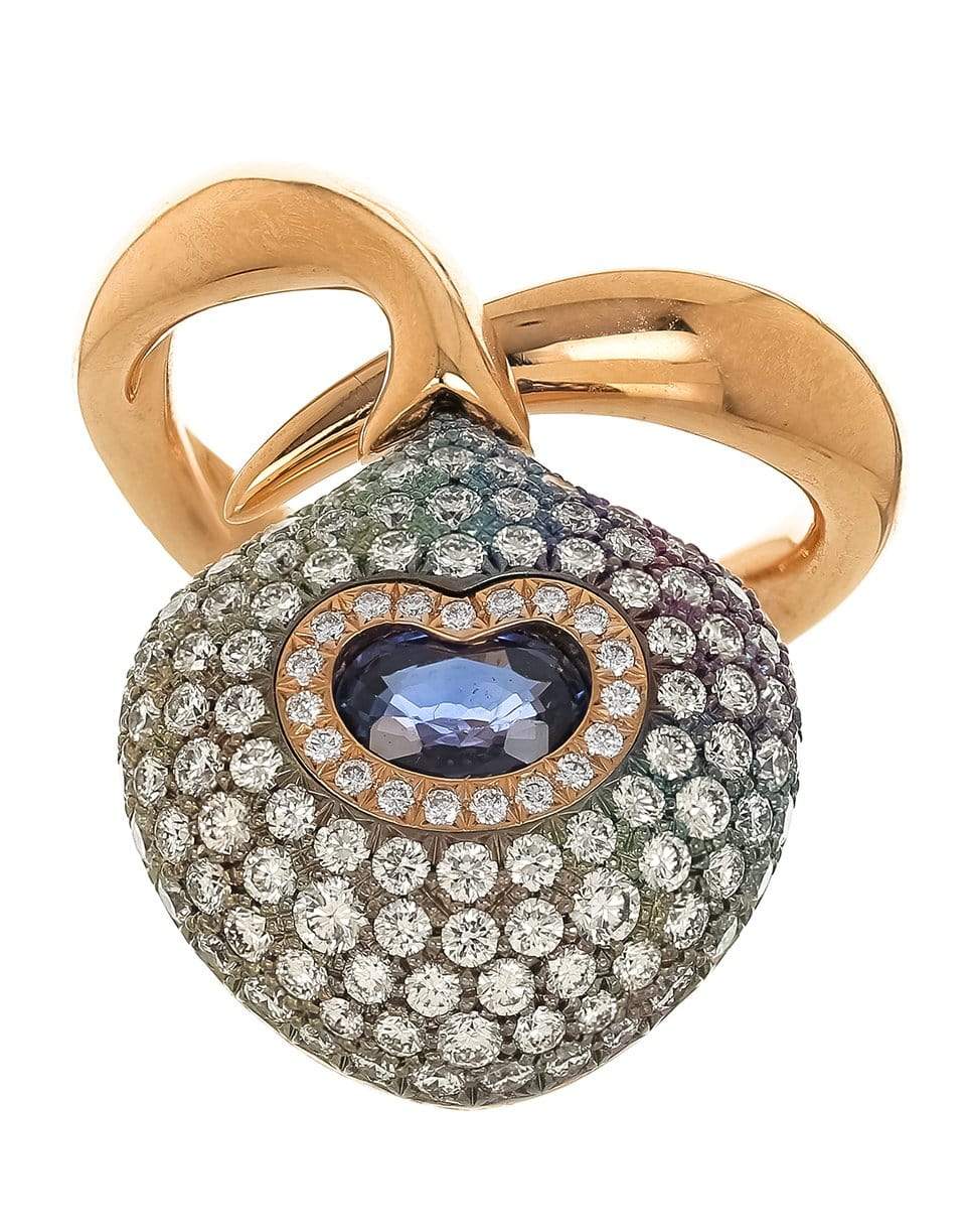 SABOO FINE JEWELS-Blue Sapphire and Diamond Multi Color Ring-ROSE GOLD