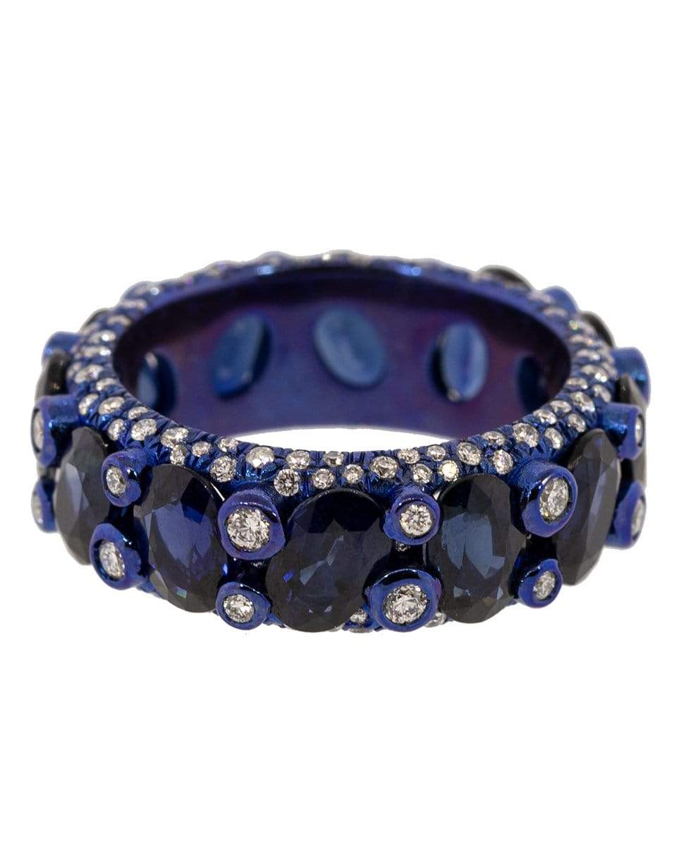 SABOO FINE JEWELS-Blue Sapphire and Diamond Ring-TITANIUM