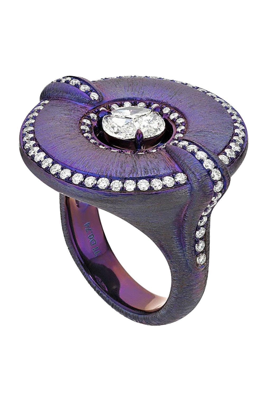 Diamond Purple Shield Elemento Ring-TITANIUM-6-JEWELRYFINE JEWELRING-SABOO FINE JEWELS