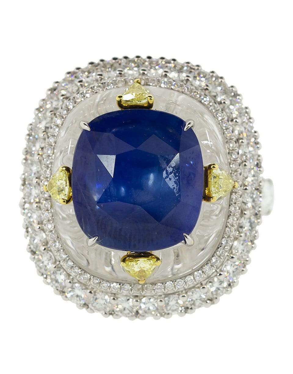SABOO FINE JEWELS-Sapphire Diamond Crystal Ring-WHITE GOLD