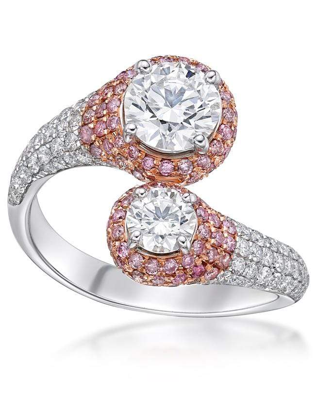 SABOO FINE JEWELS-Pink and White Diamond Ring-WHITE GOLD
