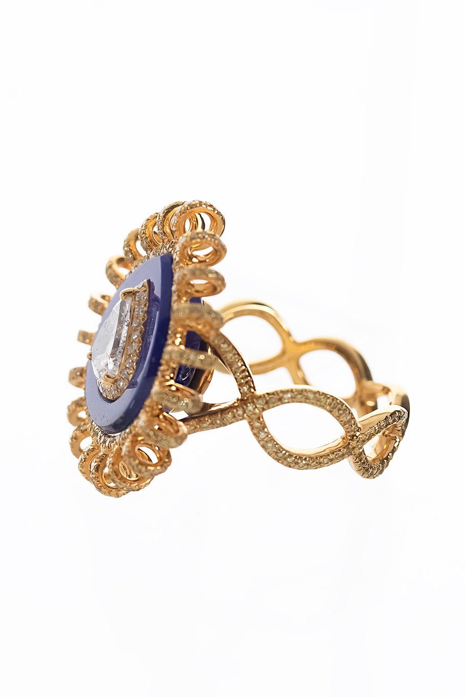 SABOO FINE JEWELS-Diamond Lapis Ring-YELLOW GOLD