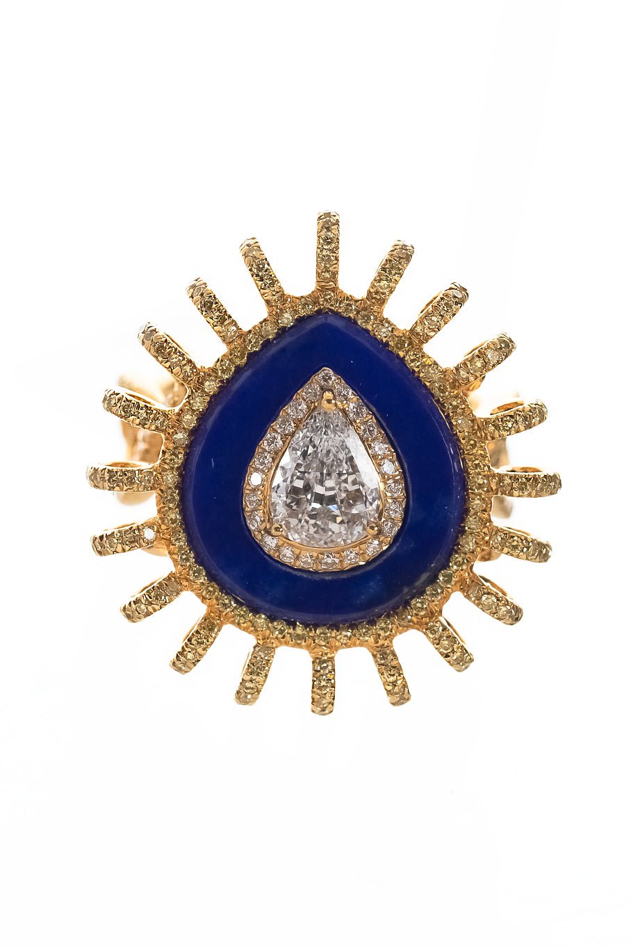 SABOO FINE JEWELS-Diamond Lapis Ring-YELLOW GOLD