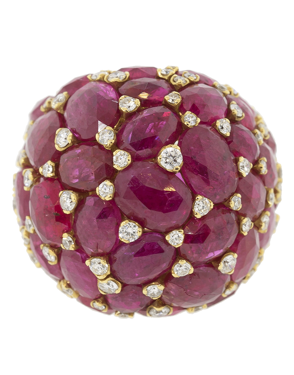SABOO FINE JEWELS-Ruby and Diamond Dome Ring-YELLOW GOLD