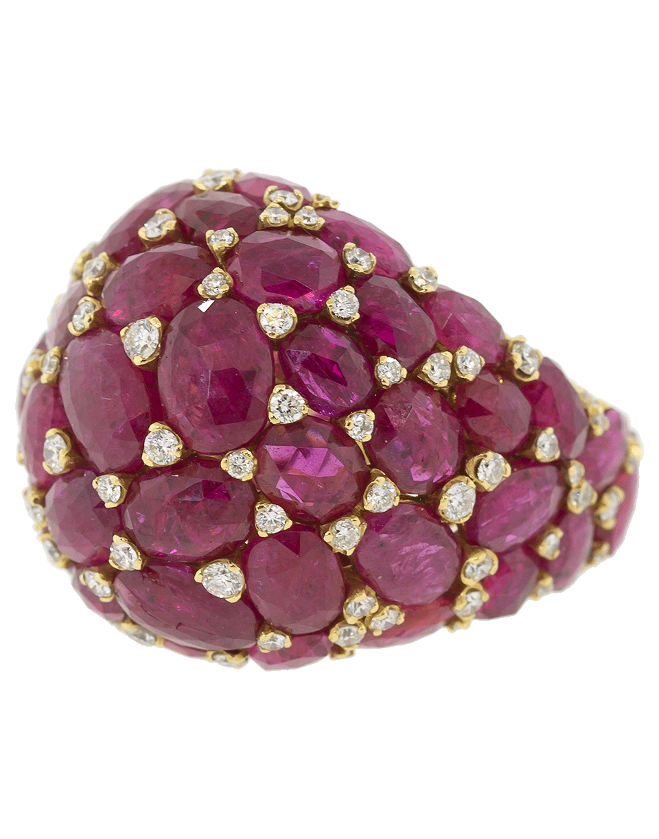 SABOO FINE JEWELS-Ruby and Diamond Dome Ring-YELLOW GOLD