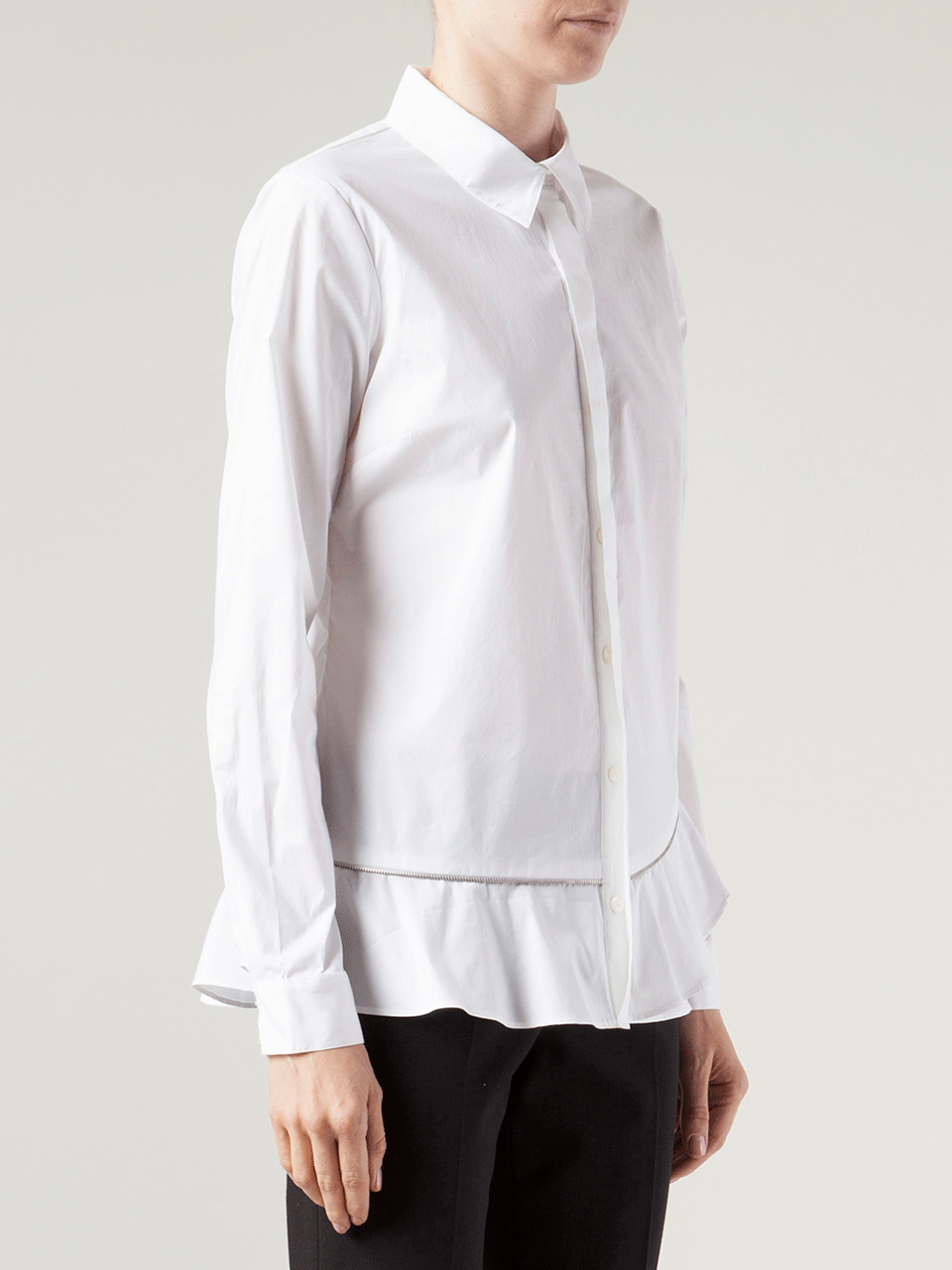 SACHIN & BABI-Long Sleeve Zipper Button Down Blouse-