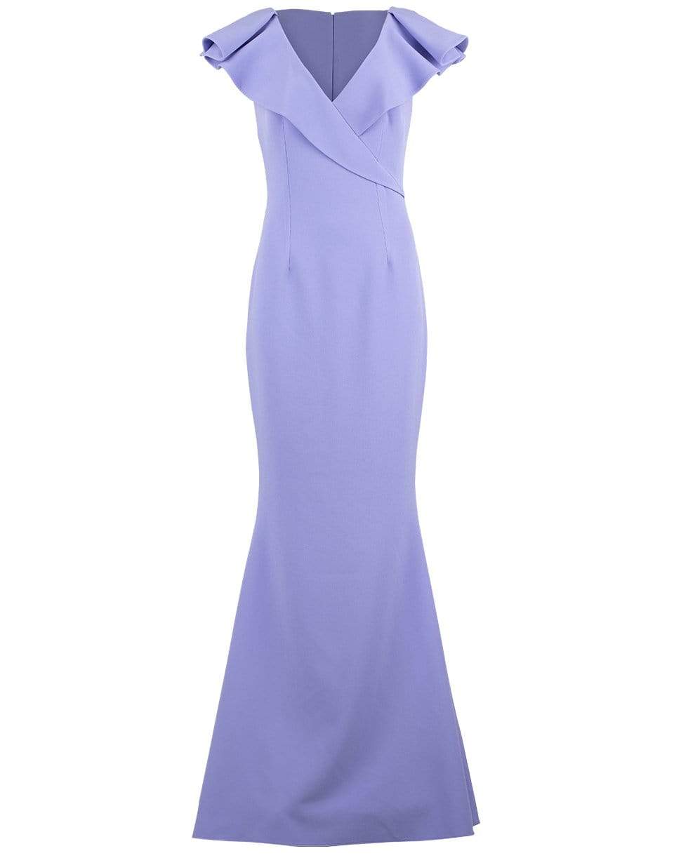 SAFIYAA-Sleeveless Dunia Ruffle Neck Long Dress-