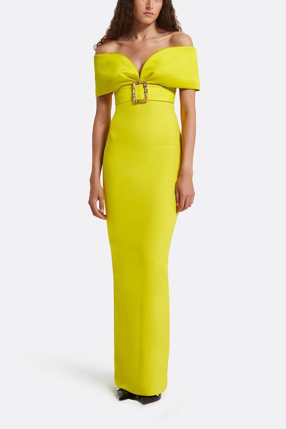 Abike Gown - Chartreuse-CHARTREUSE-6-CLOTHINGDRESSGOWN-SAFIYAA
