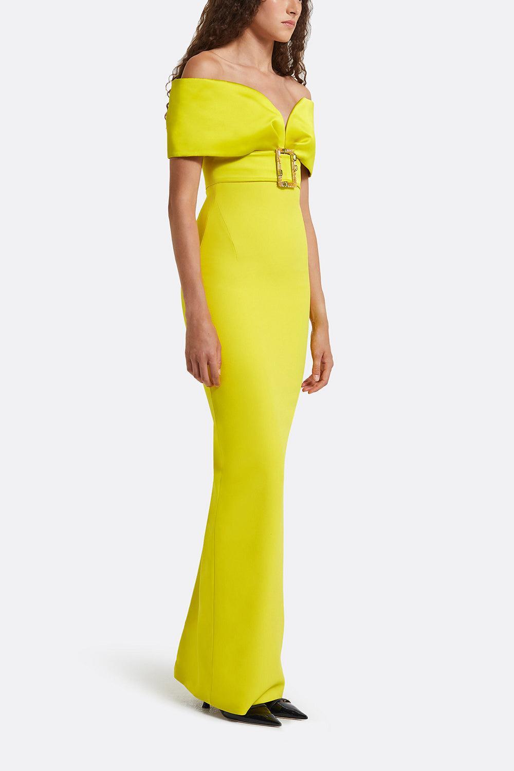 Abike Gown - Chartreuse-CHARTREUSE-6-CLOTHINGDRESSGOWN-SAFIYAA