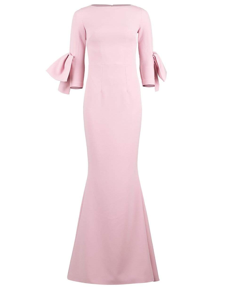 SAFIYAA-Elbow Bow Sleeve Tyra Column Gown-