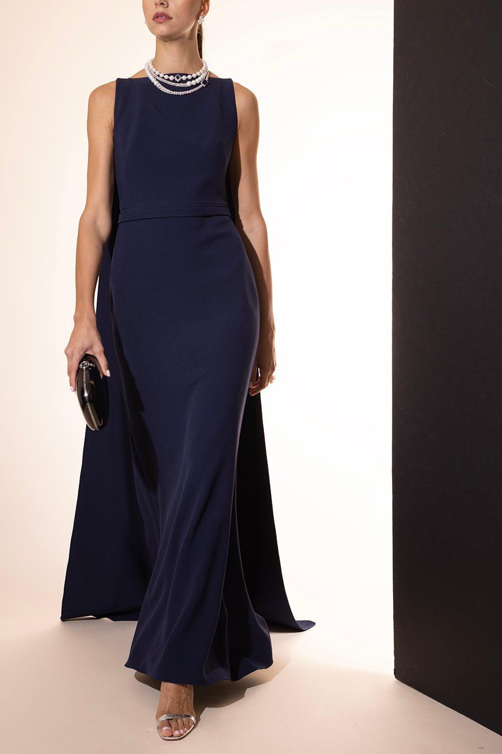 SAFIYAA-Ginevra Gown - Maritime Navy-