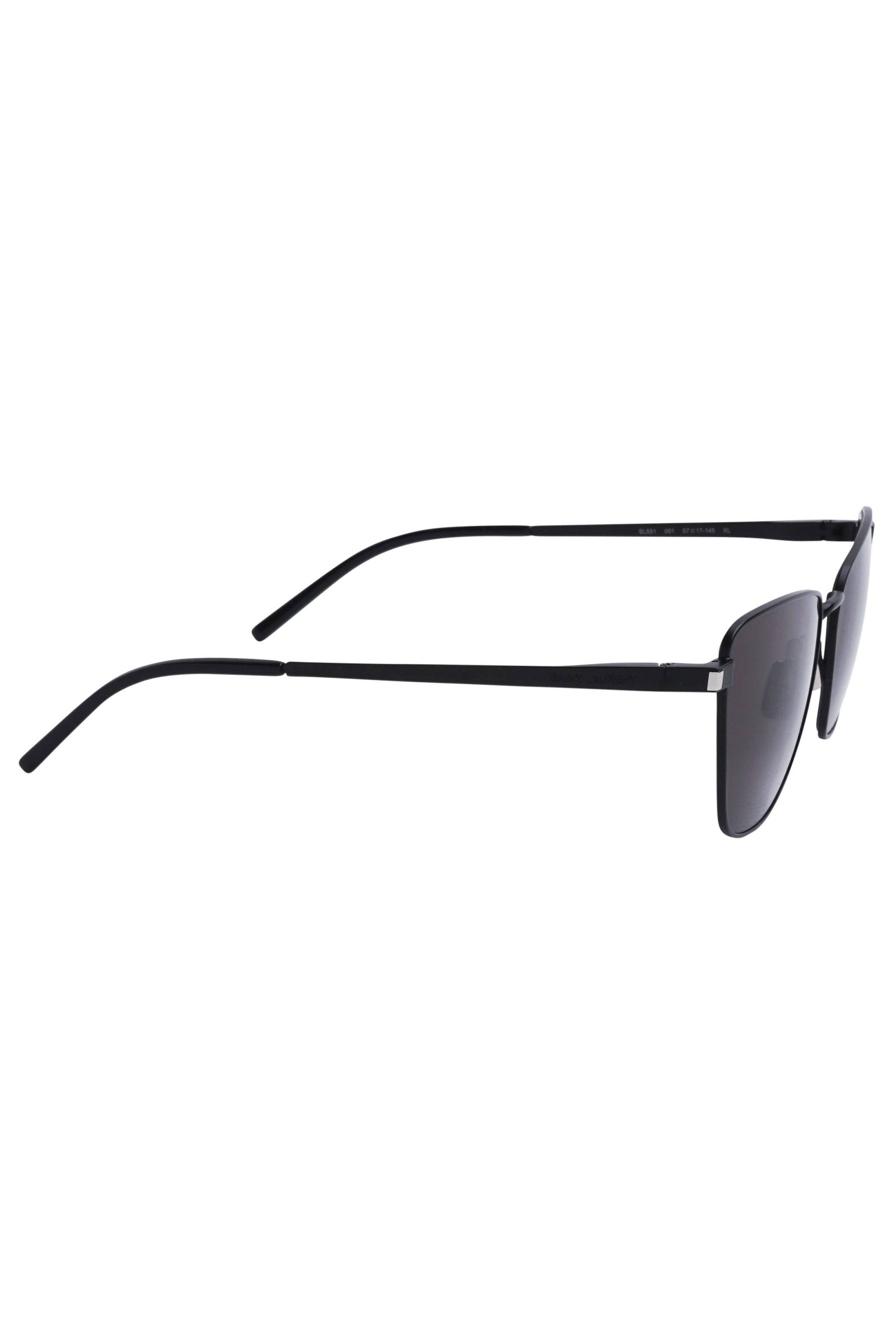 SAINT LAURENT-Square Aviator Sunglasses-BK/BK/BK