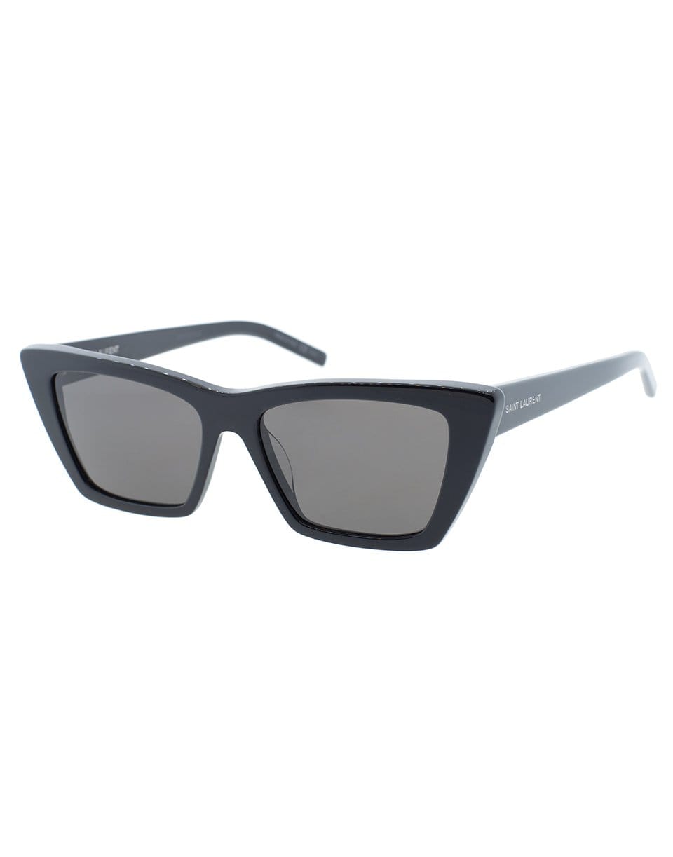 SAINT LAURENT-Black Mica Rectangle Sunglasses-BLACK