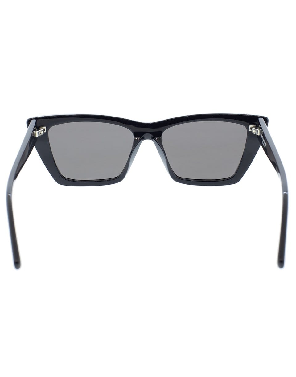 SAINT LAURENT-Black Mica Rectangle Sunglasses-BLACK