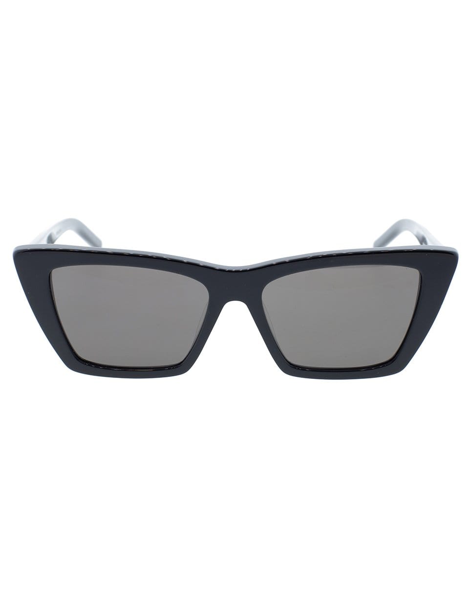 SAINT LAURENT-Black Mica Rectangle Sunglasses-BLACK