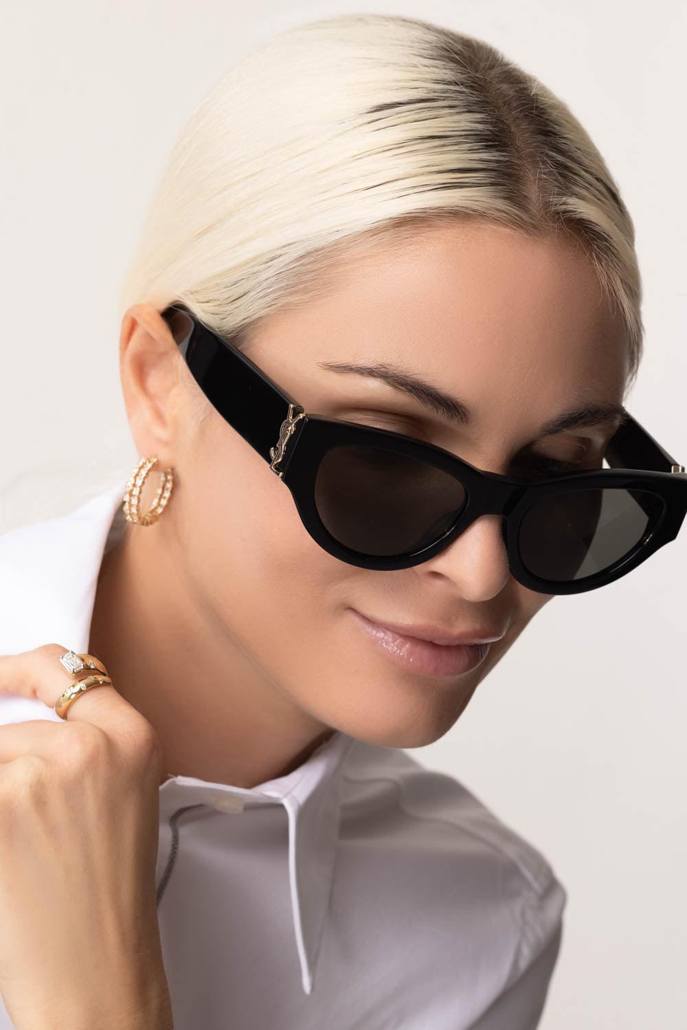 SAINT LAURENT-Butterfly Sunglasses-BLCK/GREY