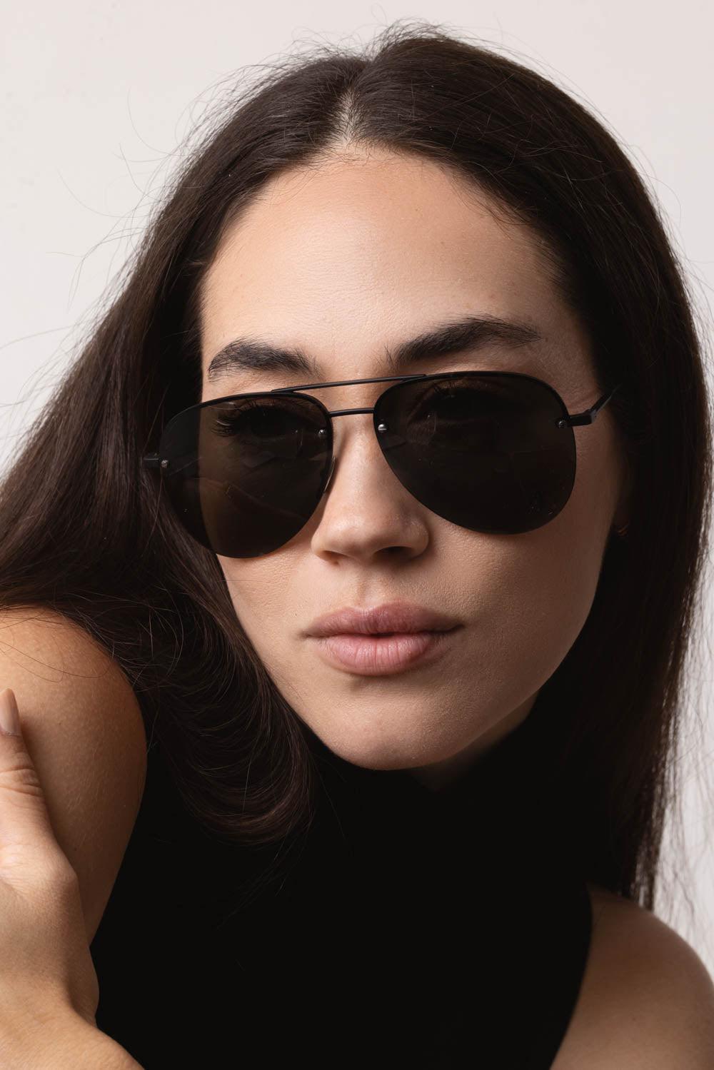 SAINT LAURENT-Classic Aviator Sunglasses-BLK
