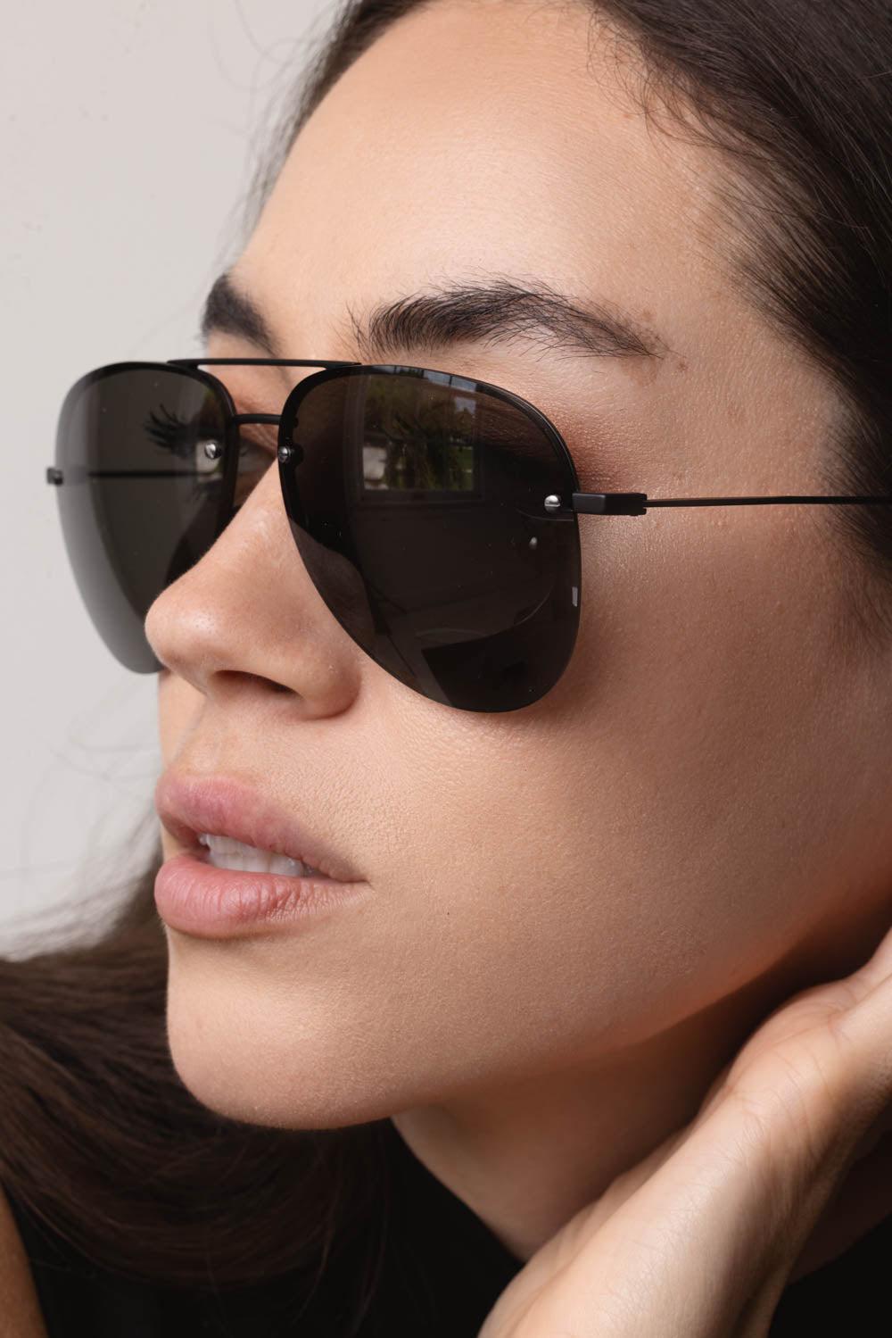 SAINT LAURENT-Classic Aviator Sunglasses-BLK
