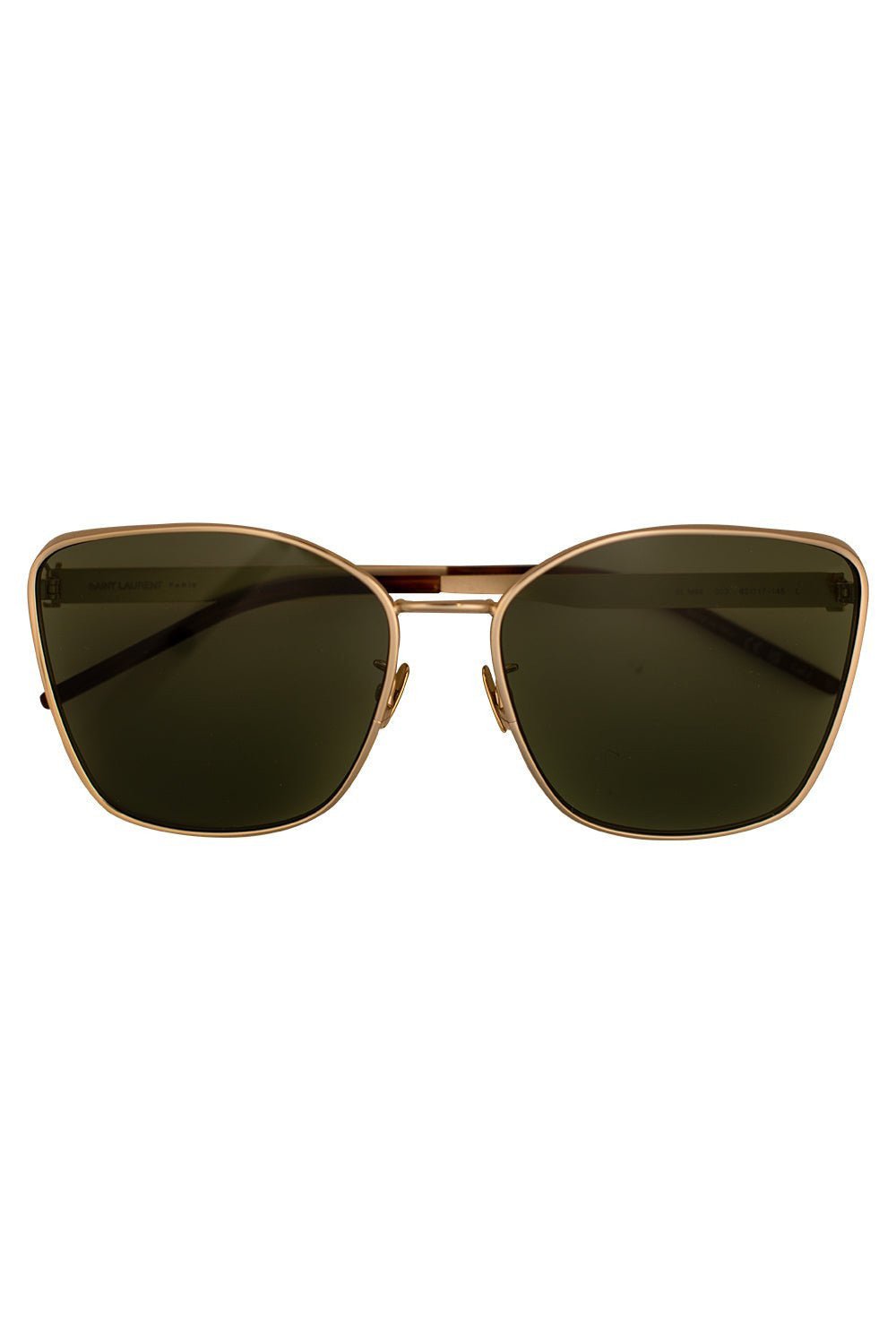 SAINT LAURENT-Full Rim Semi Cat Eye Sunglasses-GOLD