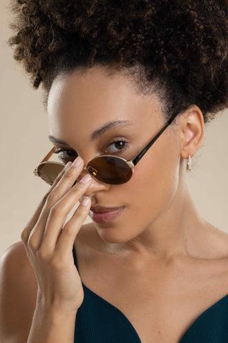 Oval Sunglasses-GOLD-ACCESSORIESUNGLASSES-SAINT LAURENT