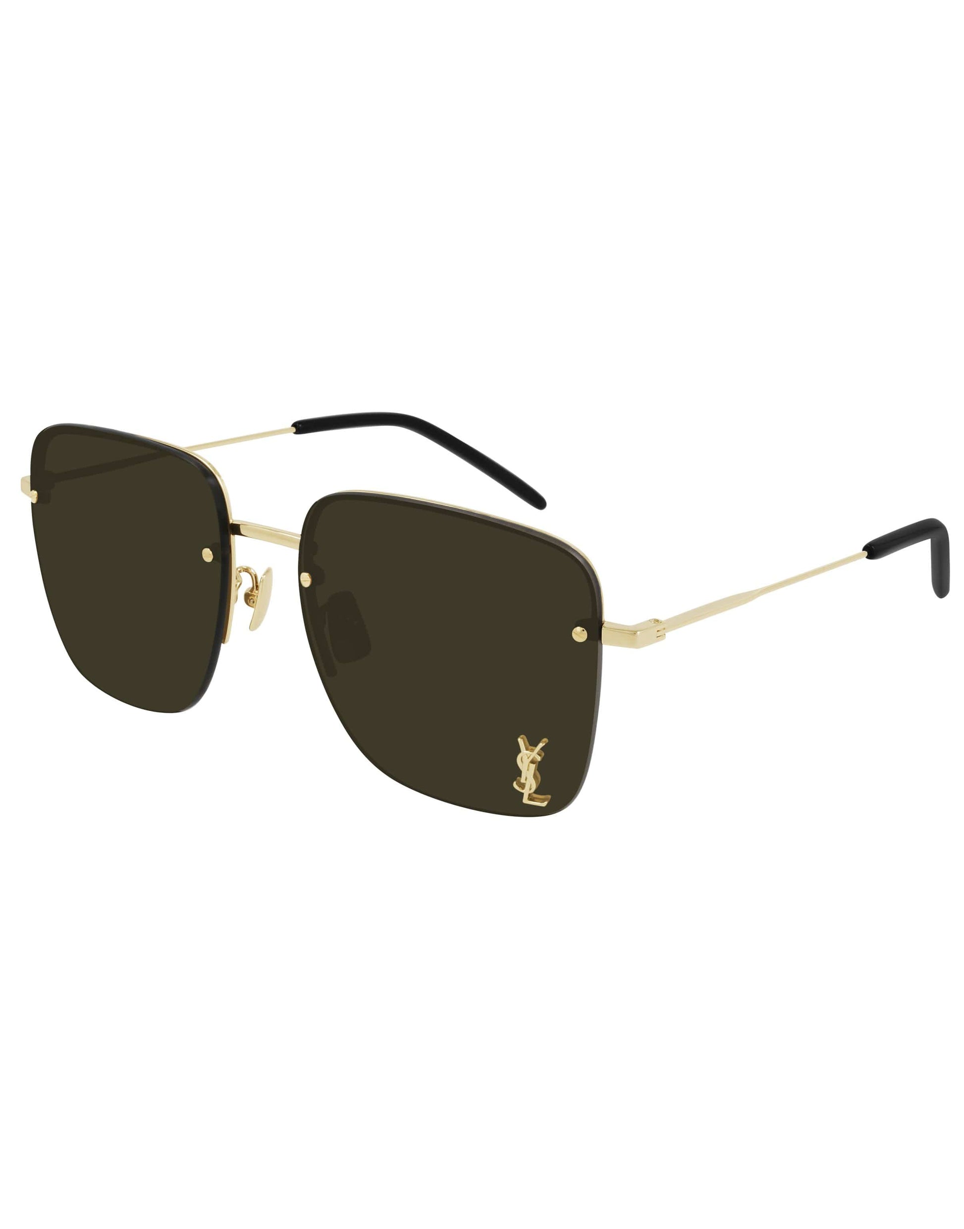 SAINT LAURENT-Square Sunglasses-GOLD/ORN